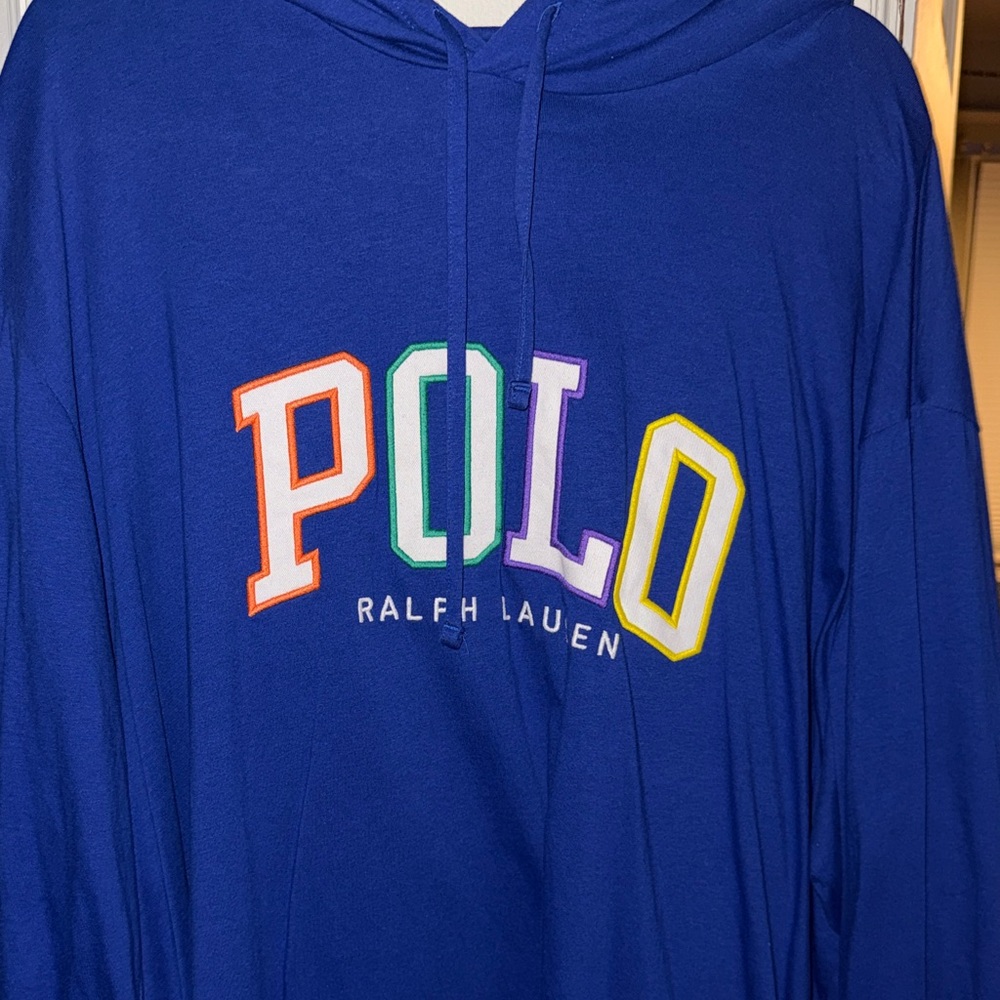 Polo by Ralph Lauren Multicolor Logo Blue Hoodie